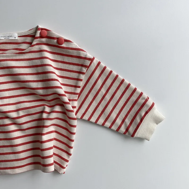 Fashion Striped Print Kids Baby Clothes Cotton Long Sleeve T Shirts Boys And Girls Tops Autumn Clothing 220714