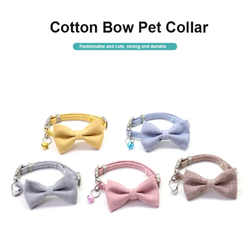 Pet Soft Comfy Bowtie Dog Collar and Cat Collar with bell, Pet Gift supplier