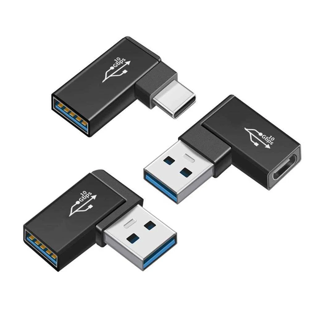 Adaptador OTG USB 3.1 Tipo C Fêmea para USB 3.0 Converter masculino 10 Gbps 90 graus Angulados para o conector USB C OTG