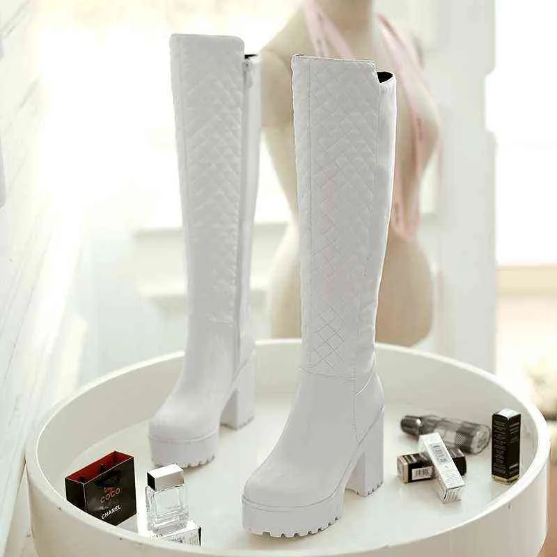 Boot National вышивка осень зимних сапог туфли для микрофибры женщина на коленных каблуках черная толстая платформа длинная снег 221223