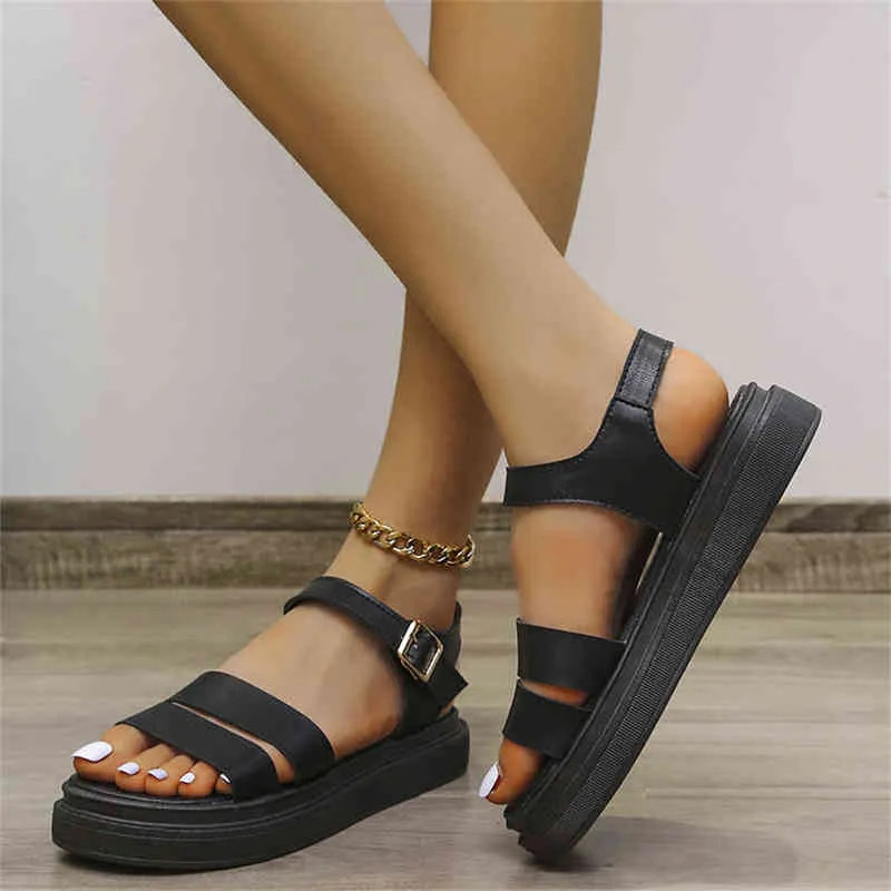 Nouvelle mode loisirs femmes romaines sandales plate-forme légère talons plats imperméable dames d'été chaussures de plein air pour femme 2022 Y220409