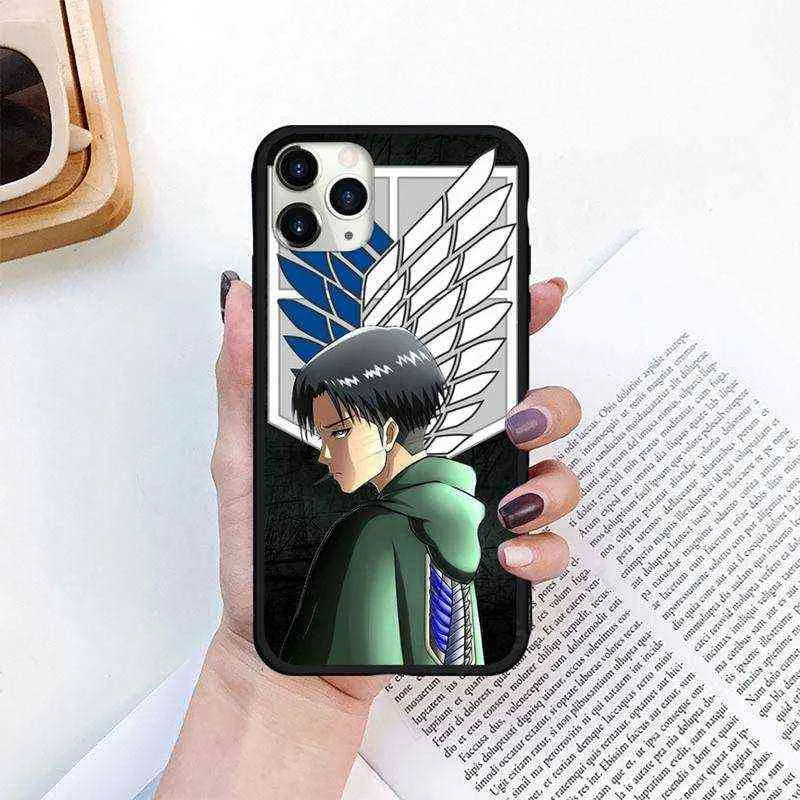 Anime Japanese attack on Titan Phone Case for iPhone 11 12 13 pro XS MAX 8 7 6 6S Plus X 5S SE 2020 XR mini AA220326