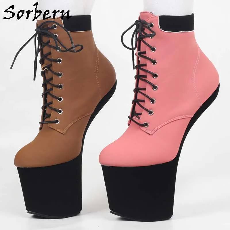 Sorbern خمر مات heelless أحذية النساء الكاحل الجوارب العالية دون كعب منصة سميكة أزياء الألوان البديلة