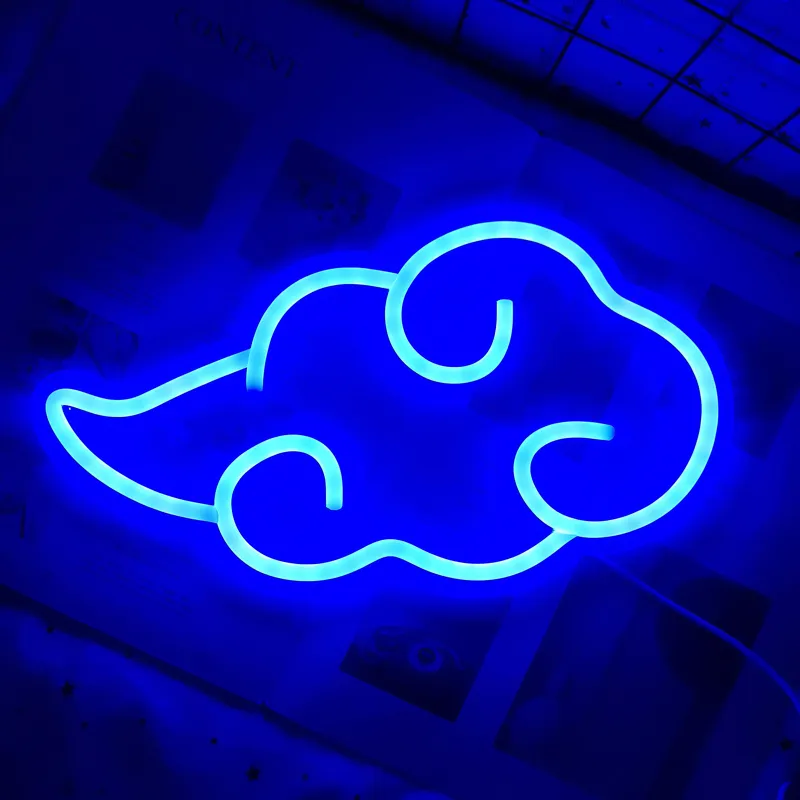 Insegna personalizzata Nuvola LED Wall Art Decor Casa Camera da letto Sala da gioco Decorazione feste Regalo creativo Luce notturna al neon 220615
