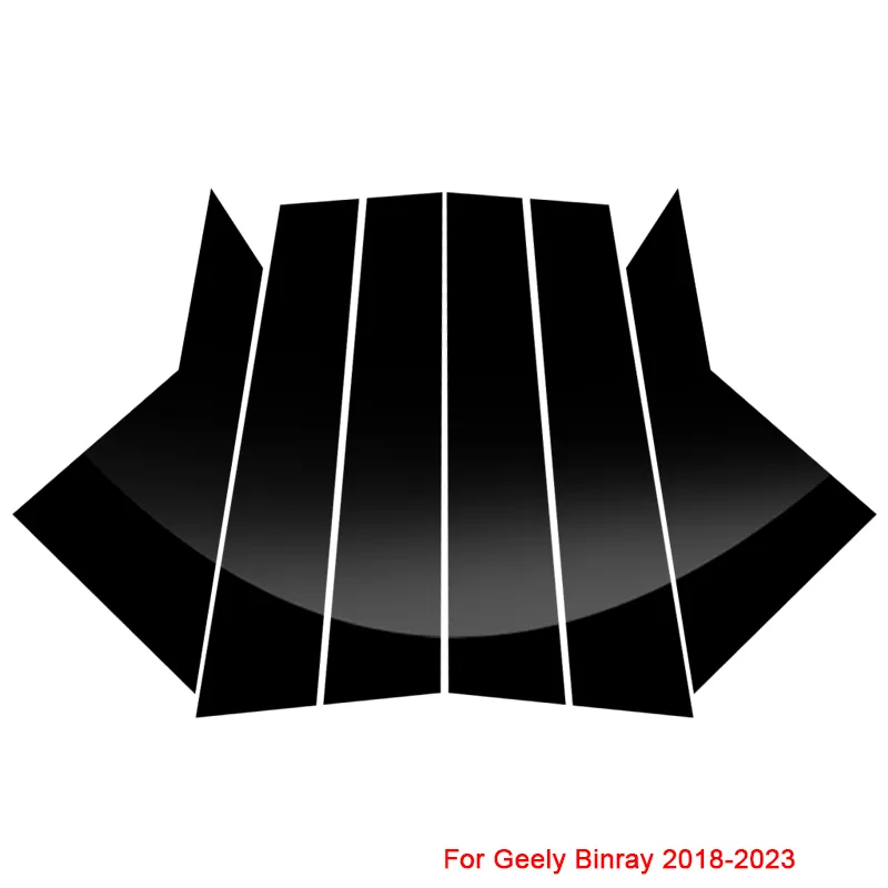 6 piezas de ventana del automóvil Pilar Pilar Pilar PVC Recorte Película anti-scratch para Geely Coolray Binray 2018 Accesorios automotrices externos al presente