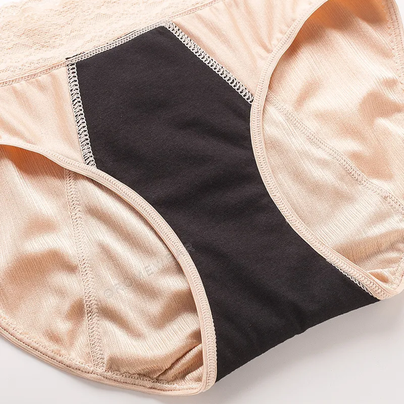 3 pièces 4 couches culottes menstruelles pour femmes sous-vêtements d'incontinence lourd absorbant étanche lingerie qualité slips en nylon 220511