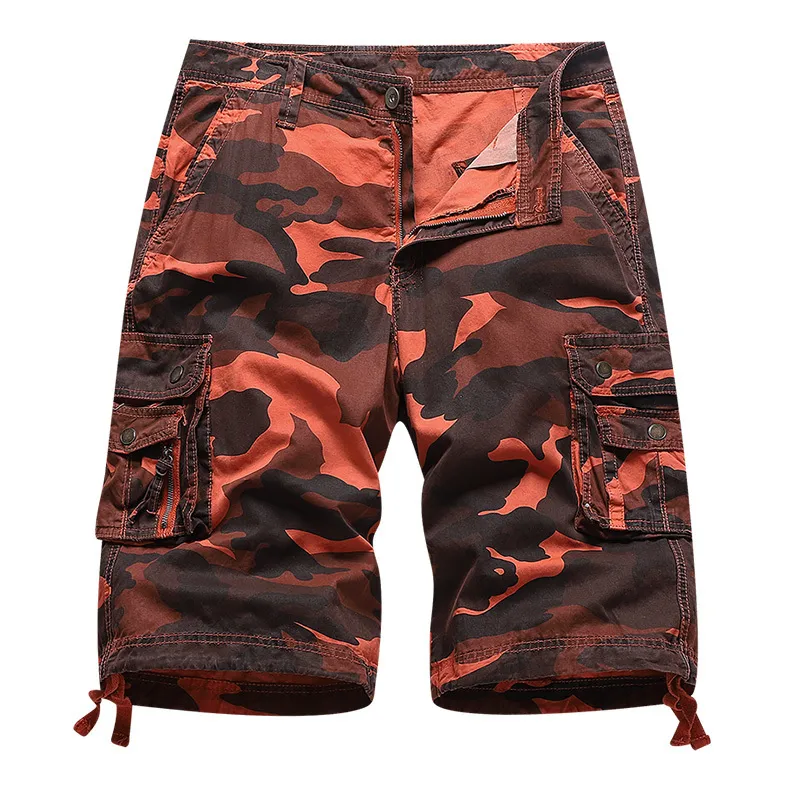 2022 New Spring Men Cotton Cargo Camouflage Shorts Clothing Summer Casual Breeche Bermuda Fashion Dropshipping Denim Cargo Short 0613