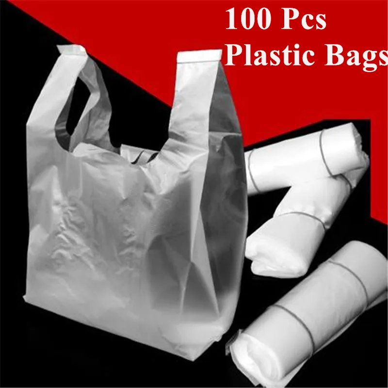 15-26cm/20-30cm/24-37cm/28-48cm/pack Transparent Bags Shopping Bag Supermarket Plastic Bags With Handle Food Packaging