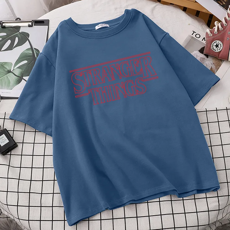 Mode Streetwear TShirt Pour Femmes Printemps Été Harajuku Tops STRANGER THINGS Marque Lâche À Manches Courtes Femme T-shirt 220615