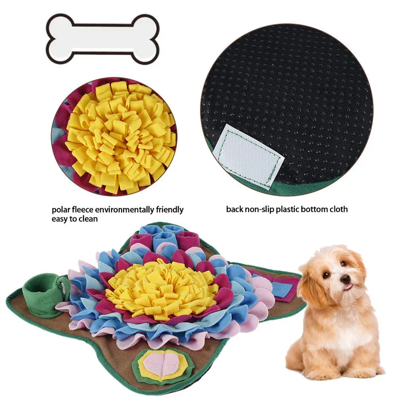 Pet Dog Snuffle Mat Colorful Nose Smell Training Sniffing Pad Puzzle Toys Slow Feeding Mats Food Dispenser Carpet 220510