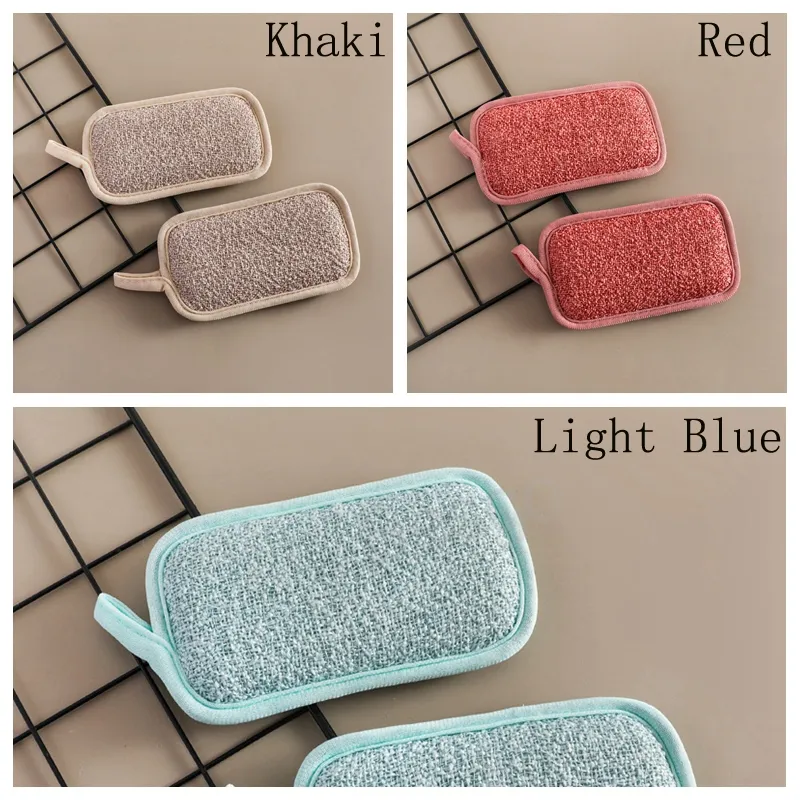 Double Sided Cleaning Wiping Rags Dishes Cleansing Brush Super Water Absorption Scouring Pads Hanging Kitchen Clean Brush BH6294 TYJ