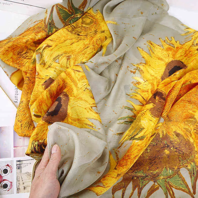 60% rabatt 2022 Höst- och vinter Nya halsdukar Silk Scarf Women's Print Brown Plain Four Seasons Decoration Leopard Cotton Populärt