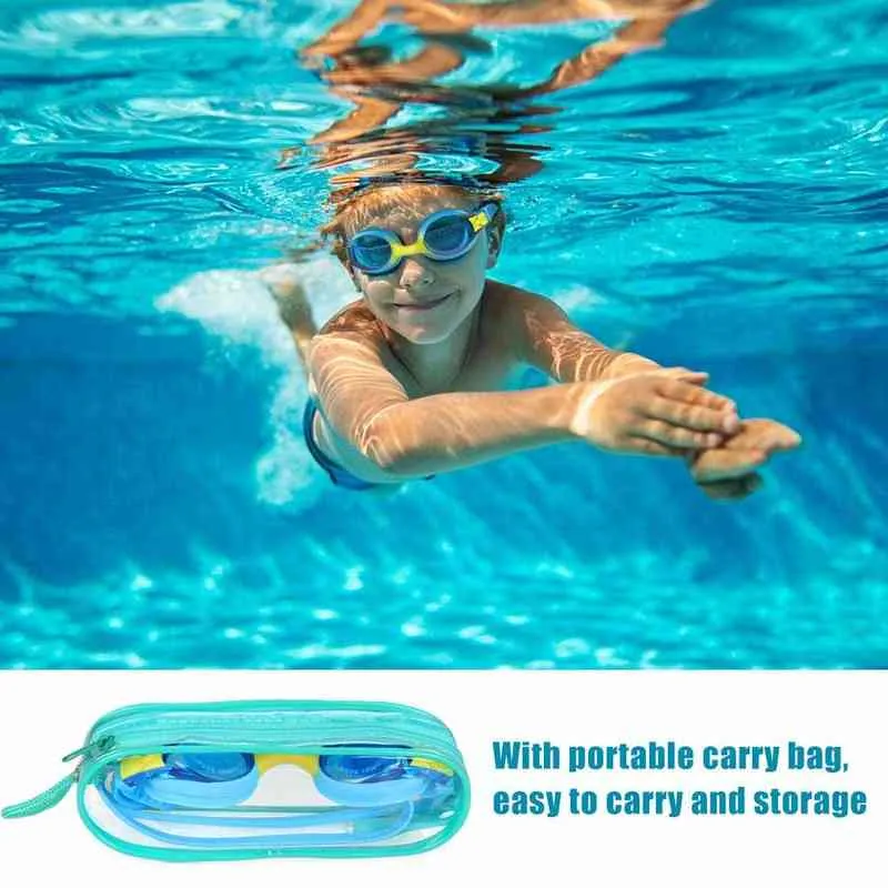 Findway Kids Swim Goggles Age3-14 مضاد للضباب لا تسرب السباحة الأطفال واقيات اثنين من حزام الرأس المريح للأطفال الصغار y220428