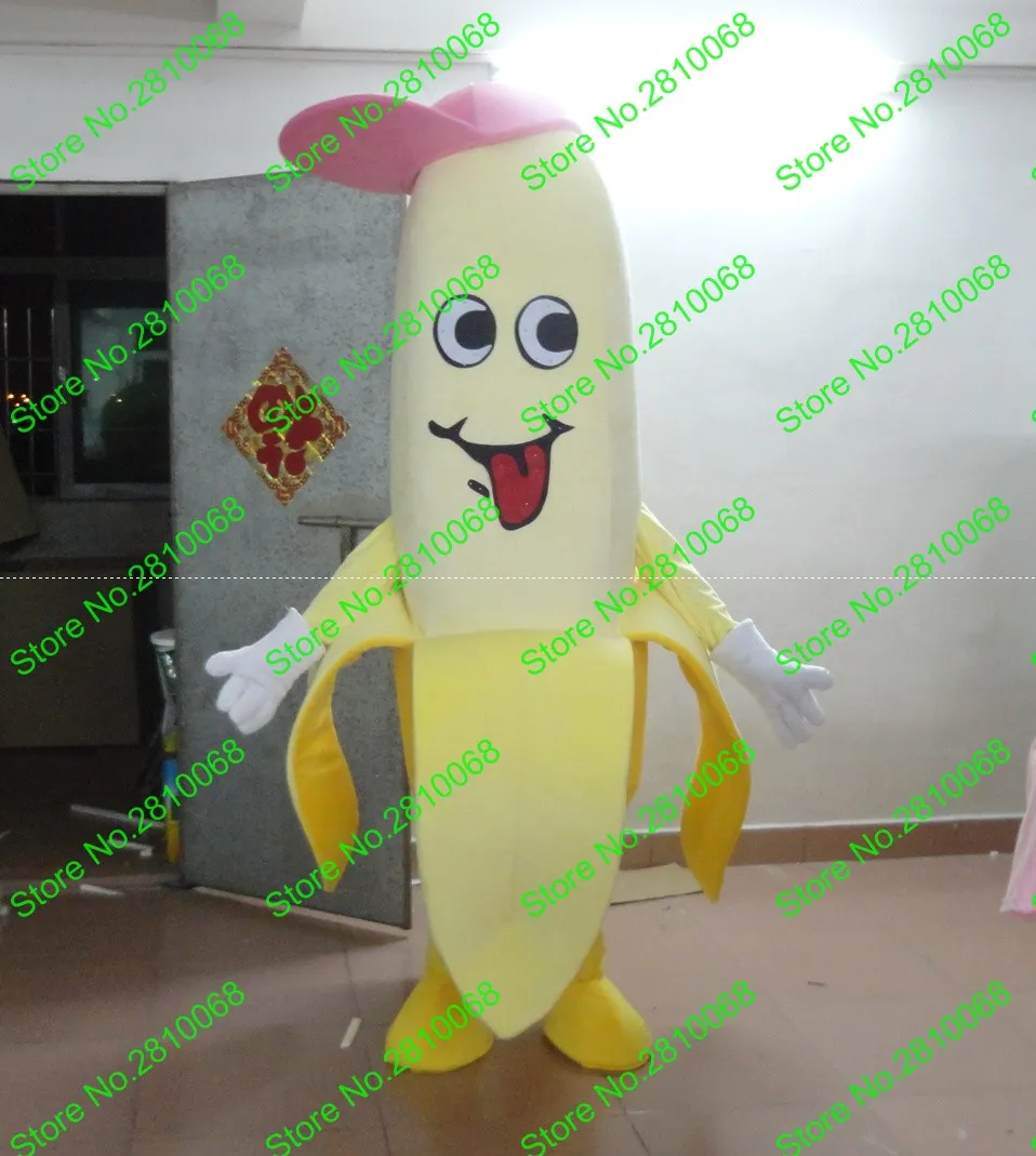 Mascote boneca traje syflyno fazer seis estilo de alta qualidade banana mascote traje frutas desenhos animados vestuário halloween aniversário 565