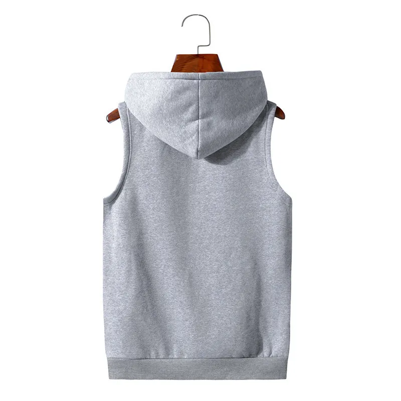 Pull de sport à capuche basique pour hommes, gilet de gymnastique sans manches, personnalisé 220621