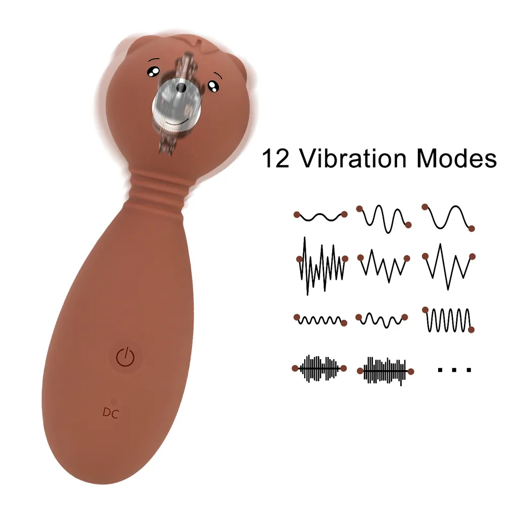 12cm sexyy Bear Vibrators For Women Nipple Clitoris Stimulator Vaginal Anal Plug Dildos Female Masturbator Erotic Toys sexy Shop