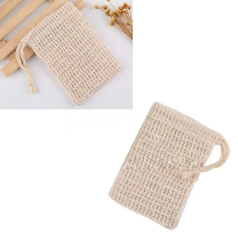 Natural Exfoliating Mesh Soap Saver Sisal Soap Saver Bag Pouch Holder For Shower Bath Foaming And Drying DA647