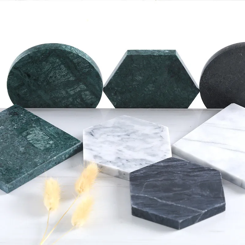 Natural Marble Coasters Ins Simple Insulation Pad Art Creative Jewelry Nordic Style Mat Still Life Shooting 220627