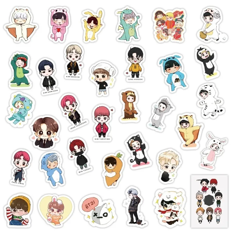 Korean Little People Cartoon Sticker Waterproof Luggage Notebook Scooter Sticker