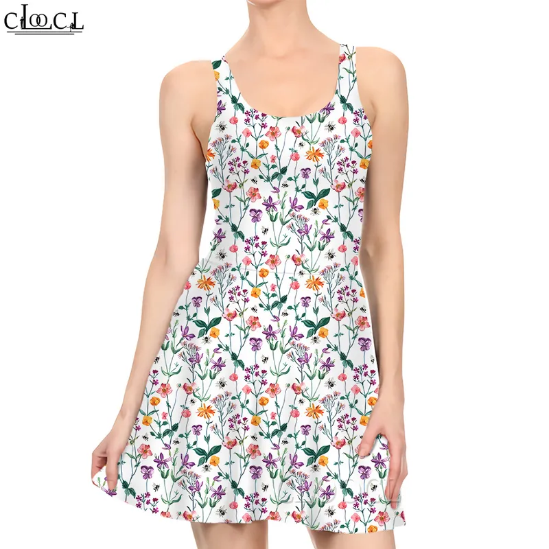 Vestido de mujer con estampado de hojas verdes en 3D, minivestido para mujer a la moda, vestidos casuales sin mangas, vestido hasta la rodilla 220616