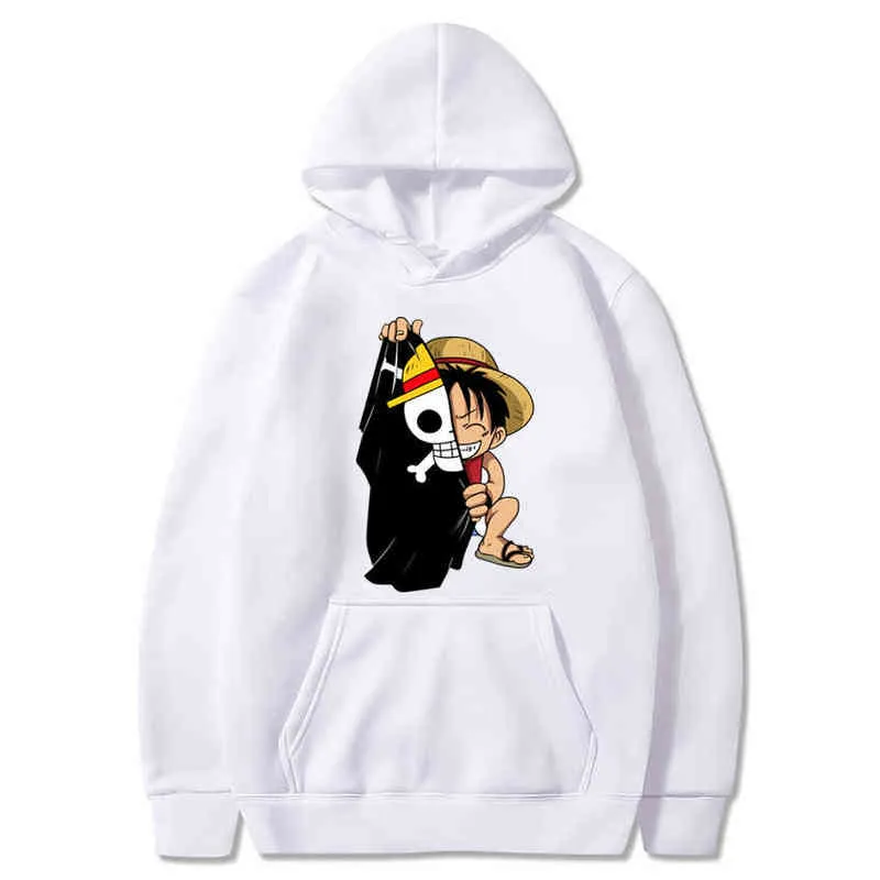 2020 Japanese Anime One Piece Luffy Hoodies Men Casual Homme Fleece Pullover Hoodie G220713