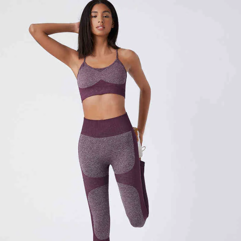 Pièce Femmes Yoga Ensemble Sans Couture Fitness Costume D'été Gym Vêtements Shorts D'entraînement Crop Top Sport Chemise Taille Haute Leggings J220706