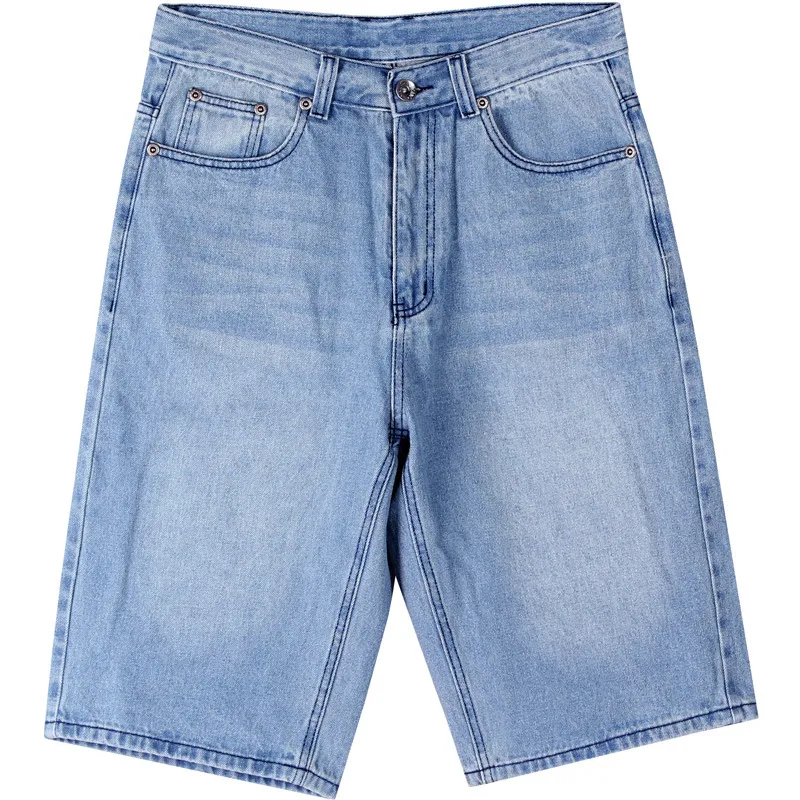 Yaz Erkek Şort Hip Hop Harem Denim Kot Boardshorts Amerikan Moda Gevşek Baggy Pamuk Şort Büyük Boy 30-46