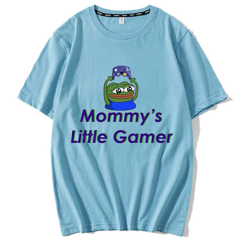 Maman S Little Gamer chemise hommes t-shirt nouveauté t-shirt à manches courtes col rond surdimensionné t-shirts 100% coton vêtements 220610