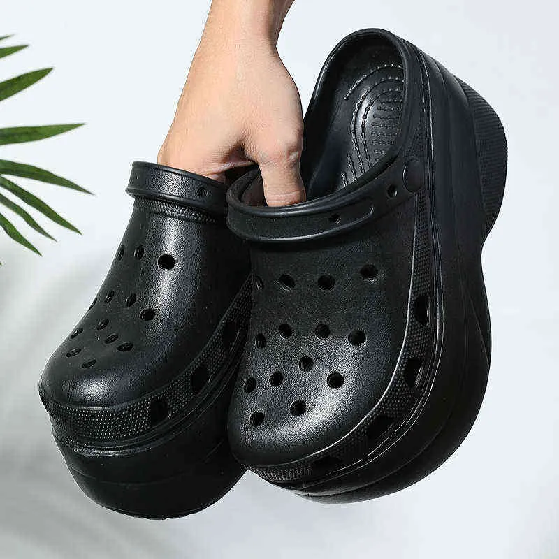 Super haute 10cm sandales d'été femmes pantoufles plate-forme sandales sabots d'extérieur épais rue beac tongs chaussures de jardin G220518