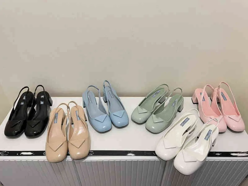Schuhe Luxus Sandalen Flacher Mund Schnalle Große Größe Sommer Heels Med Square Toe Atmungsaktive 2022 Damenmode Big Comfort Ret Y220409