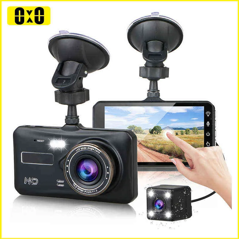 Dash Câmara Frente e Traseira Câmera Carro DVR Video Recorder Video Veículo Caixa Preta Full HD 1080P Night Vision Recorder H220409