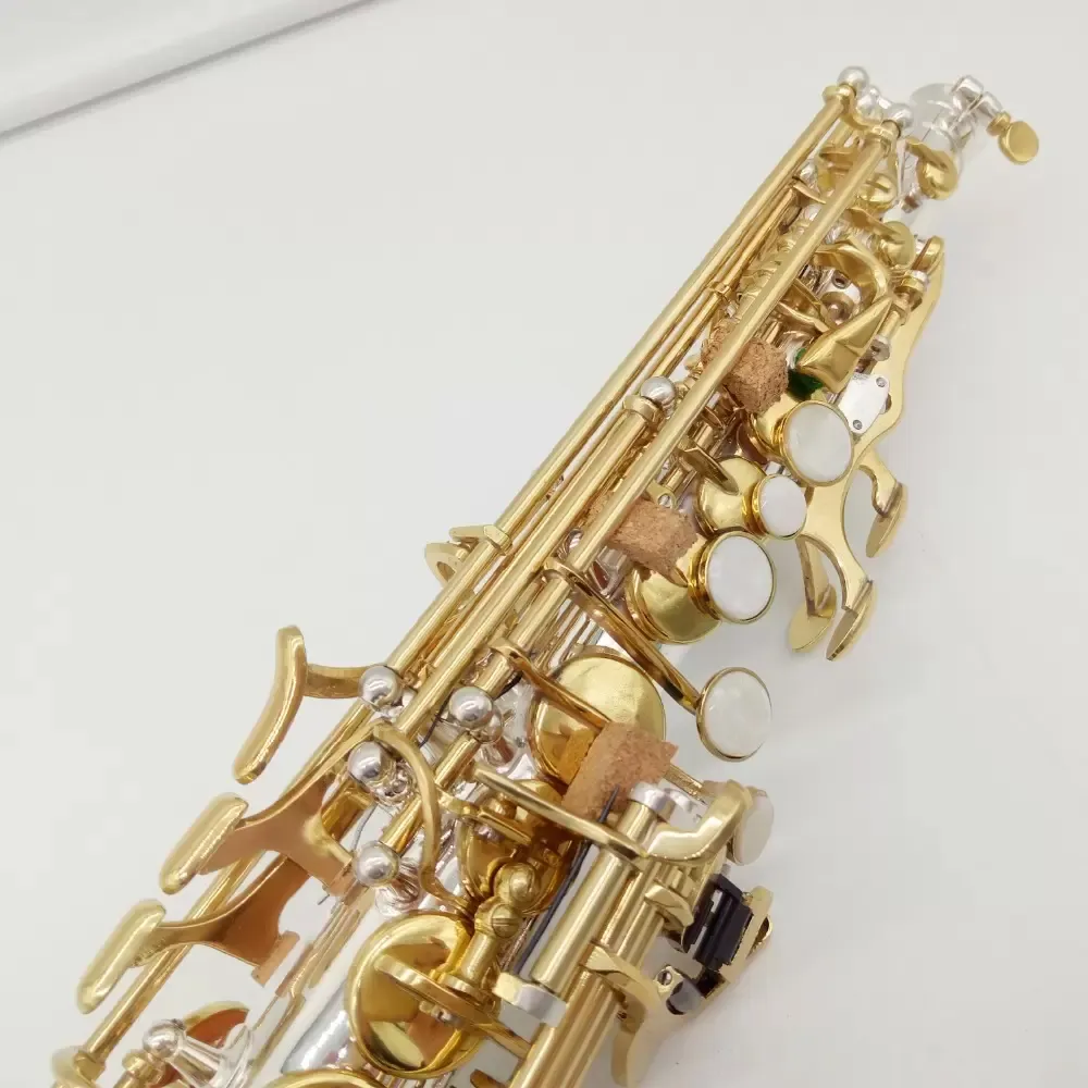 Hoogwaardige WO37 Originele één-op-één structuur B-key Professionele hoge saxofoon Wit koperen vergulde Saxofoon Saxofoon Sax