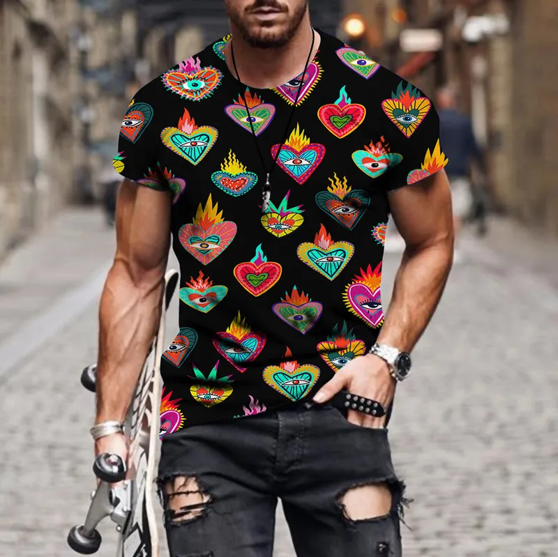 Zomer 3D -printen t -shirt creatieve verbeelding mans korte mouwen trendy herenkleding entleman stijl ontwerp casual t -shirt top 220607