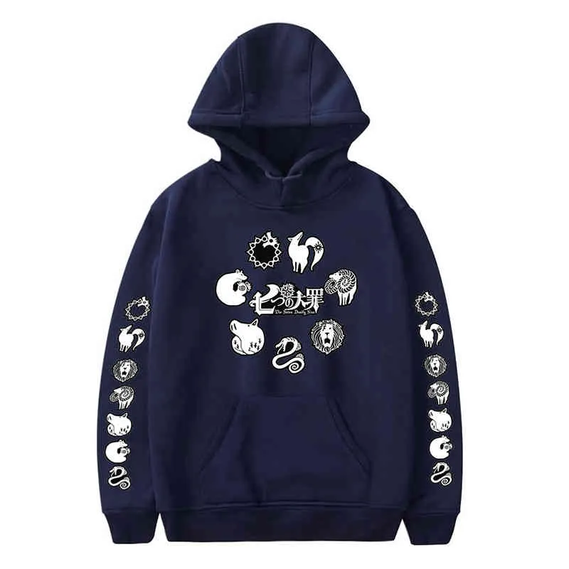 Japon Anime sept péchés capitaux motif à capuche hommes sweat printemps automne Harajuku à capuche aventure Manga hommes femmes vêtements