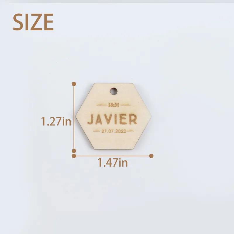 가짜 가죽 스웨이드 코드 스쿠 스톰 이름 목재 태그 수제 제품 220618을 가진 20 줄로 맞춤형 목재 레이블