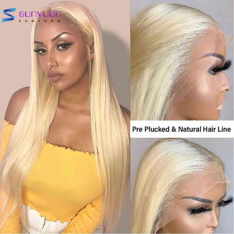 Frauen Haar Synthetische 13x6 613 Honig Blonde Farbe Spitze Front Menschliche Perücken für HD Transparent Brasilianische Remy 13x4 Gerade Frontal Perücke 0527