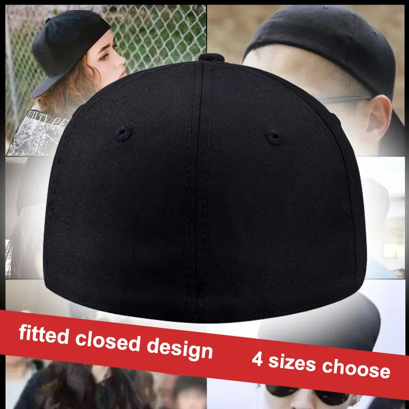 Short Bill Brim 4 Size Fitted Closed Caps Hats Cycling Plain Trucker Men Women Hip Hop Baseball Sun Visor Era 220629