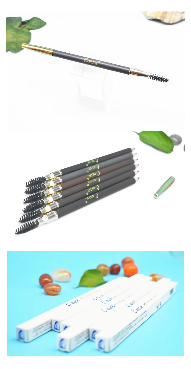 완벽한 눈썹 연필-매일 사용하기 위해 매끄럽게 분말 같은 포뮬러를 가진 이중 엔드 6 색 전통 눈썹 연필