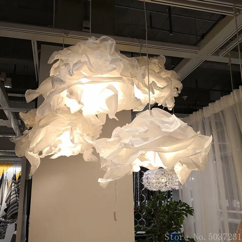 Pendelleuchten Nordic Papier Blumenlampe Kreatives Haus Handgemachte DIY Hängende Schlafzimmer Restaurant Glanz Innenbeleuchtungskörper E27Pe252w