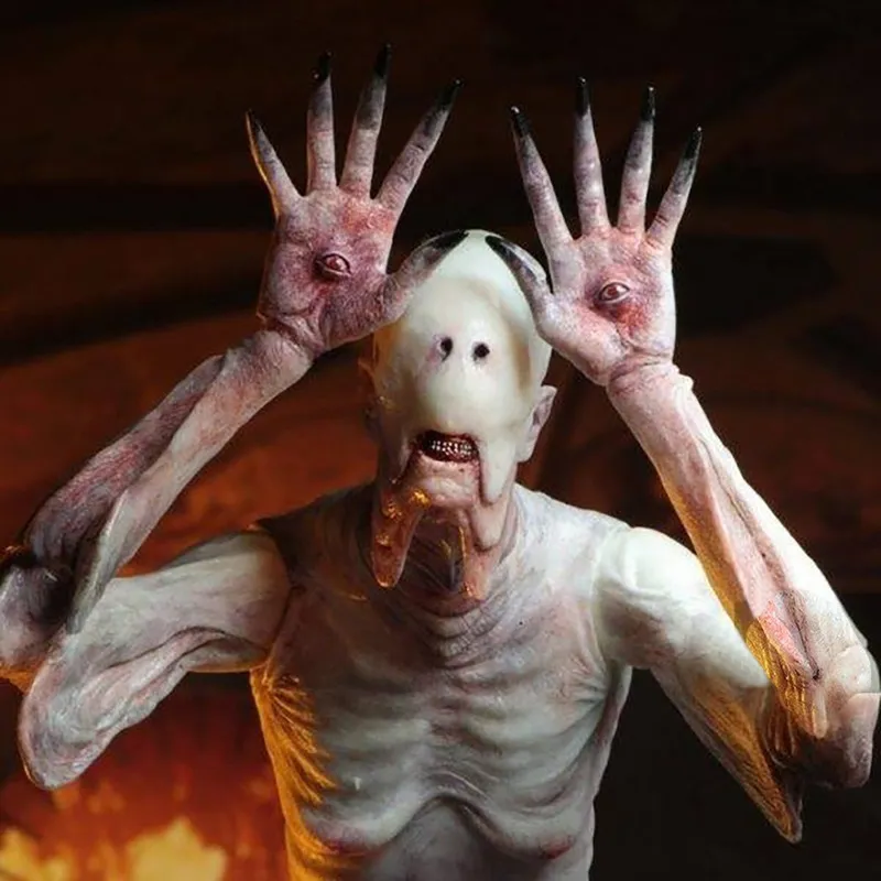 영화 Pan039S Labyrinth Horror Pale Man No Eye Monster Cosplay Latex Mask and Gloves Halloween Haunted House Scary Props 2207194921515