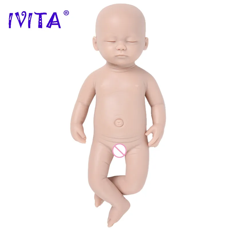 Ivita Silicone Reborn Baby Doll Olhos Olhos Vitalício Nascido sem pintura inacabado Dolls macios de brinquedos em branco Diy 220505