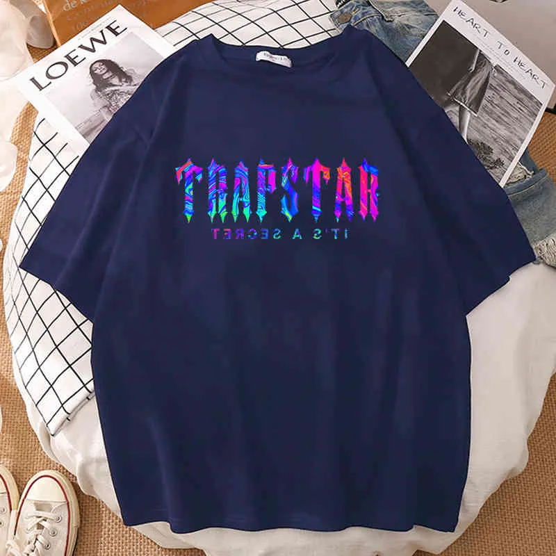 Trapstar London Druck Mann Kleidung Kurzarm Oansatz T-shirt Straße Hip Hop Lose Streetwear Harajuku Herren t Shirts