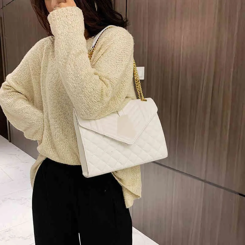 Designer Bags 2022 New European and American Lingge Women's Fashion Simple Texture One Shoulder Msenger Chain Large Capacity Tote purses ladies handbags