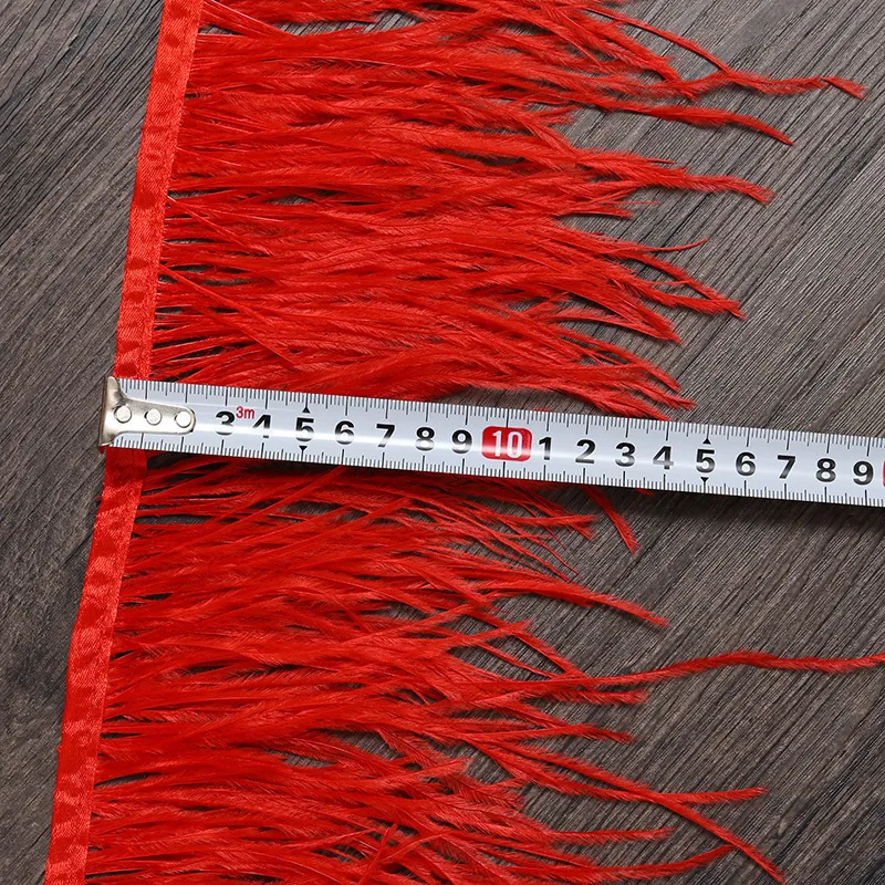 15-20cm 6m Devekuşu Tüy Döşeme Kumaş Kemer Çanta Diy Tüy Şerit Saçak Gelinlik Dekorasyonu 0614