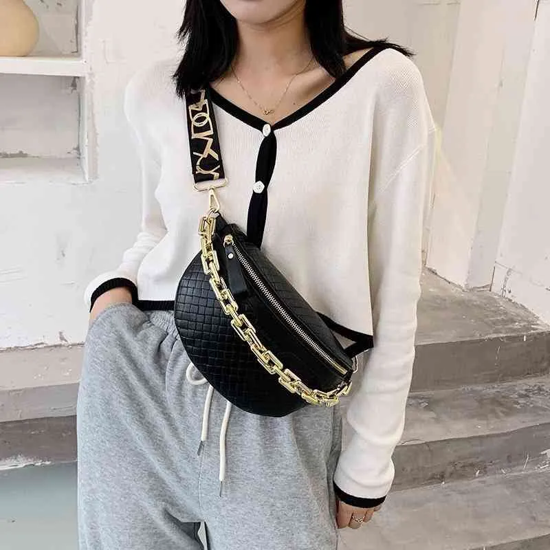 Tide Brand Wholesale Thick Chain Chest Sense Messenger New Checked Women's Single Fashion Trend Shoulder Crossbody Bags