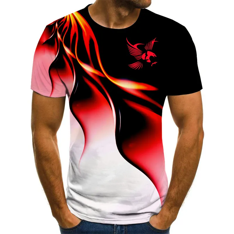 Mode Sommer T-Shirt Herren 3D Eagle Print T-Shirt atmungsaktiv Street Style Nähte Größe 6XL 220618
