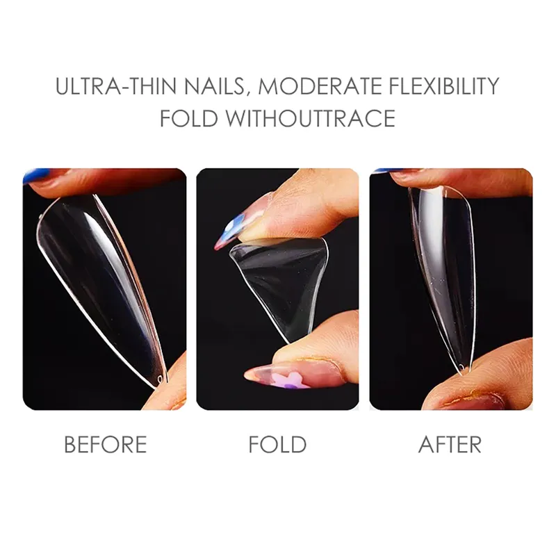 Nagelkapsel klare vollständige Abdeckung Nagel Tipps False Nails Mandel Oval Sargquadrat