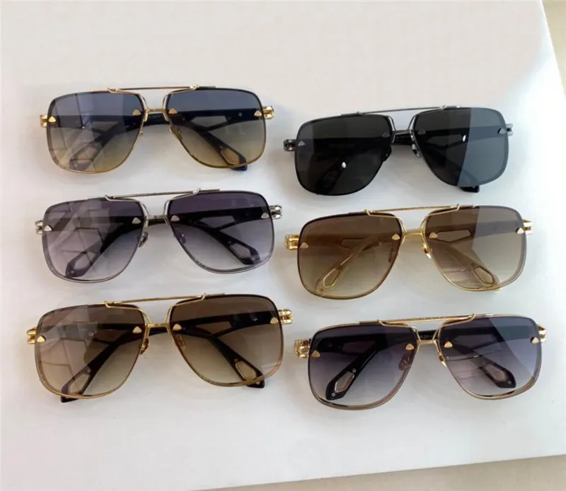 Top-Mann-Modedesign-Sonnenbrille THE KING II quadratische Linse K-Goldrahmen High-End-großzügiger Stil Outdoor-UV400-Schutzbrille212x