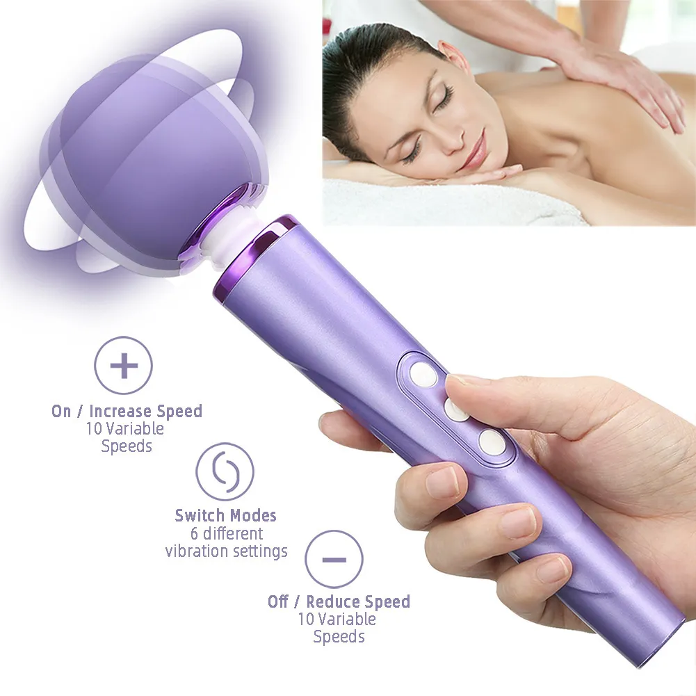 Krachtige USB Oplaadbare Toverstaf Vibrators voor vrouwen Grote AV Stick Vrouwelijke G Spot Massager Clitoris Stimulator Volwassen sexy Speelgoed