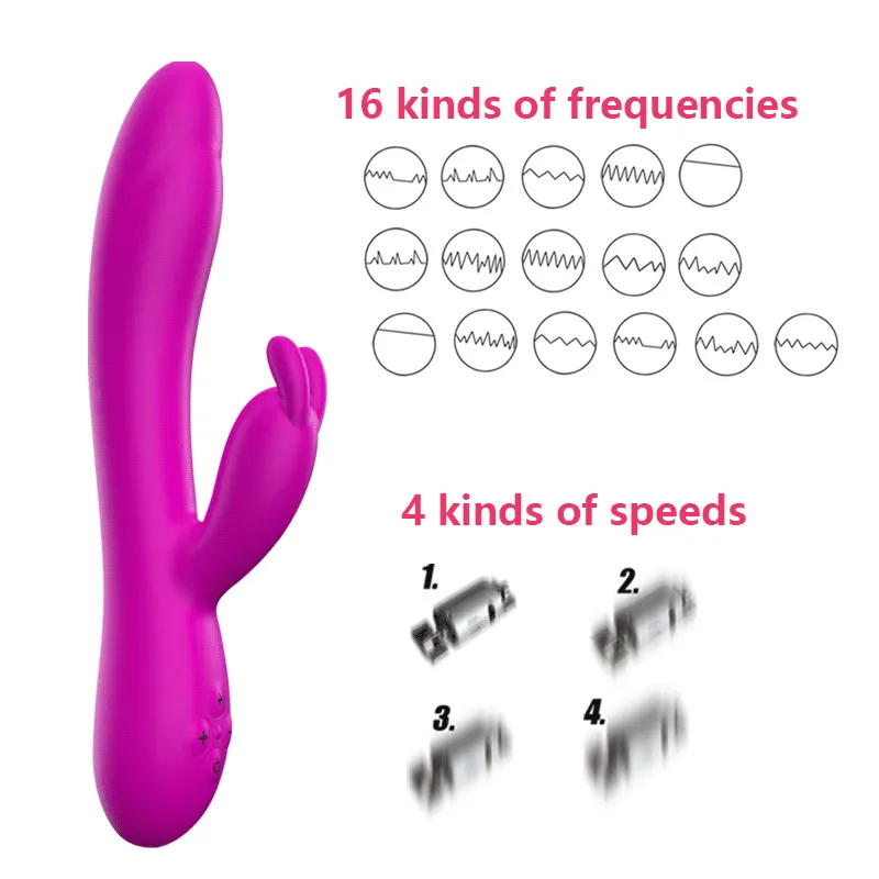 Gode vibrateur lapin point G pour femmes, masseur vaginal vibrant, masturbateur, stimulateur de Clitoris, jouets sexy pour adultes de 18 ans